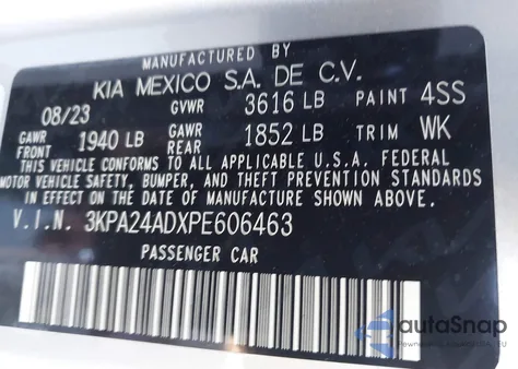 2023 Kia Rio Lx from USA, damaged, VIN 3KPA24ADXPE606463